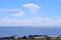 Jerudong Beach, Brunei Where blue sky talks to ocean Royalty Free Stock Photo