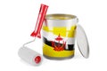 Bruneian flag on the paint can, 3D rendering