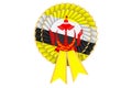 Bruneian flag painted on the award ribbon rosette. 3D rendering