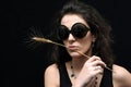 Brunette with glasses and wheat