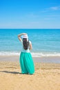 Brunette with long hair turned away Royalty Free Stock Photo