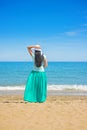 Brunette with long hair turned away Royalty Free Stock Photo