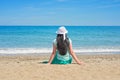 Brunette with long hair turned away Royalty Free Stock Photo