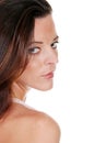 Brunette looking over her shoulder Royalty Free Stock Photo