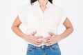 Brunette suffering from stomach pain Royalty Free Stock Photo