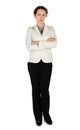 Brunette woman in business dress, standing