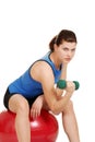 Brunette woman doing her workout Royalty Free Stock Photo
