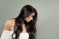 Brunette woman with long perfect shiny hair