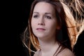 Brunnete with hair flowing Royalty Free Stock Photo