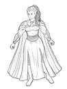 Brunhilda. Heroine of mythology. Fairytale character design.