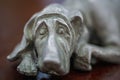 Bruno jura hound dog iron figurine head shot Royalty Free Stock Photo