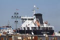 Brunsbuettel - Container vessel at lockage Royalty Free Stock Photo