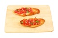 Bruschetta on a board Royalty Free Stock Photo