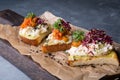 Bruschetta with crab salad Royalty Free Stock Photo