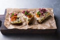 Bruschetta with crab salad Royalty Free Stock Photo