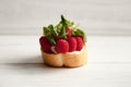 Bruschetta with raspberry and creme cheese Royalty Free Stock Photo