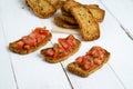 Bruschetta and crostini in the background