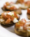 Bruschetta group on white Royalty Free Stock Photo