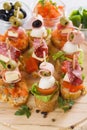 Bruschetta, italian canape Royalty Free Stock Photo