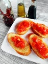 Bruschetta italian starter Royalty Free Stock Photo