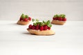Bruschetta with raspberry and creme cheese Royalty Free Stock Photo