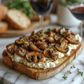 bruschetta with ricotta and mushrooms