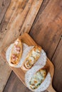 Bruschetta with roasted bell pepper Royalty Free Stock Photo