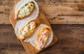 Bruschetta with roasted bell pepper Royalty Free Stock Photo