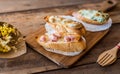 Bruschetta with roasted bell pepper Royalty Free Stock Photo