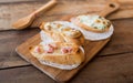 Bruschetta with roasted bell pepper Royalty Free Stock Photo