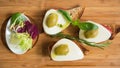 Bruschetta with tomato, mozarella and olive Royalty Free Stock Photo