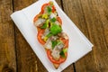 Bruschetta with tomato, sardines Royalty Free Stock Photo