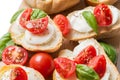 Italian bruschette, traditional appetizers