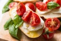 Italian bruschette, traditional appetizers