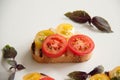Bruschettes with tomato Royalty Free Stock Photo
