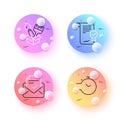 Brush, Approved agreement and Approved mail minimal line icons. For web application, printing. Vector