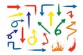 Colorful hand drawn arrows and directional Royalty Free Stock Photo