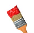 Brush with bright red paint Royalty Free Stock Photo