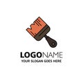 Brush, Building, Construction, Paint Business Logo Template. Flat Color