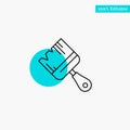 Brush, Building, Construction, Paint turquoise highlight circle point Vector icon