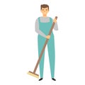 Brush cleaning icon cartoon vector. Work house