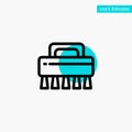 Brush, Cleaning, Set turquoise highlight circle point Vector icon