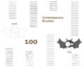 Compilation of 100 mixed art brushes vector.