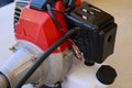 Brush cutter engine on the floor Royalty Free Stock Photo
