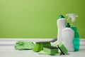 brush and domestic supplies for spring cleaning