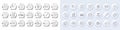 Brush, Dots message and Refill water line icons. For web app, printing. Line icons. Vector