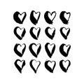 Brush drawn hearts