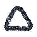 Brush drawn thick doodle triangle. black grunge banner for your design. Abstract painted background template. Crayon ink