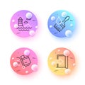 Brush, Entrance and Lighthouse minimal line icons. For web application, printing. Vector