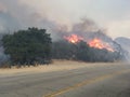 Brush Fire Burning Hillside In California Royalty Free Stock Photo